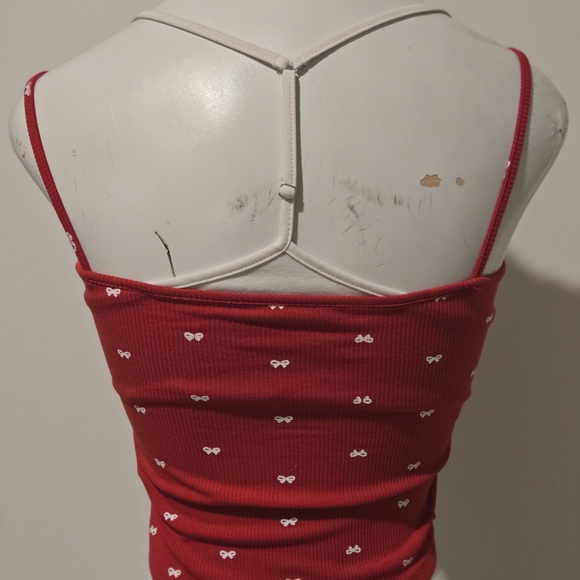 YesStyle Red Camisole with White Bow Patterns - Picture 2 of 3